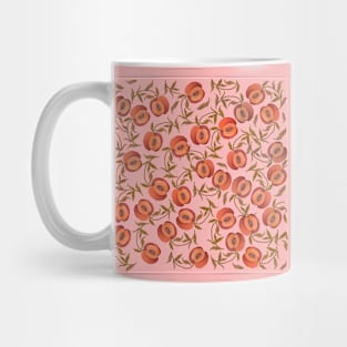 Seamless pattern with peaches and leaves Mug